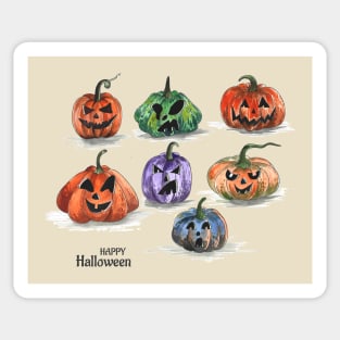 Happy Halloween Pumpkin Hand drawn Sticker